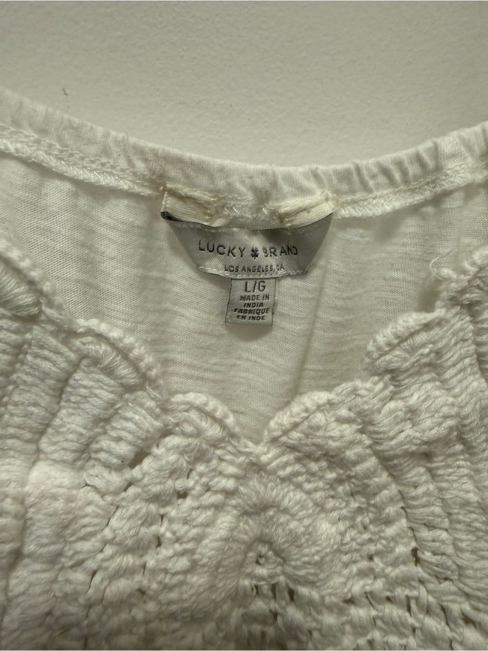 Lucky Brand Cream Crochet Knit Tank Top - Picture 2 of 4